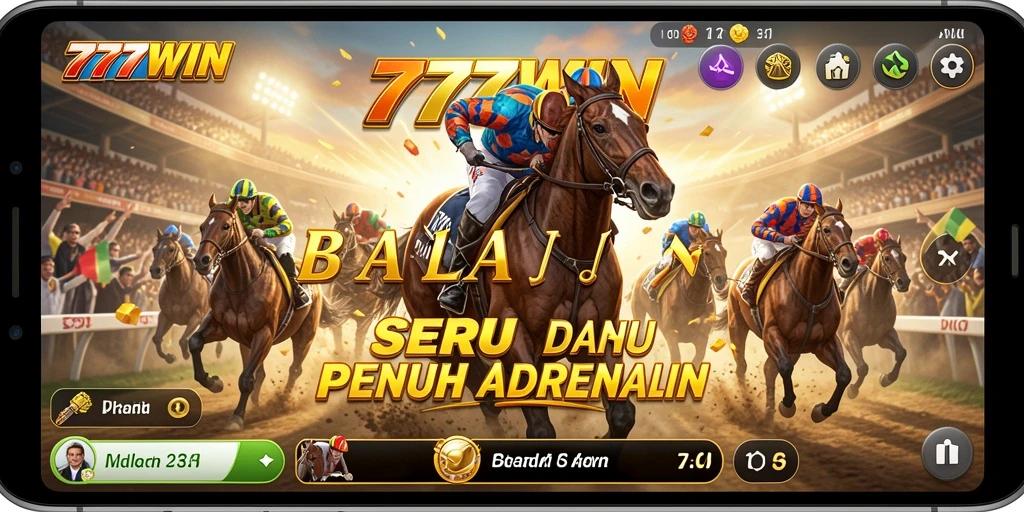 Screenshot game 777WIN menampilkan aksi balapan yang cepat dan mendebarkan.