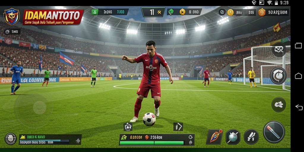 Tampilan gameplay sepak bola di IDAMANTOTO yang memukau.
