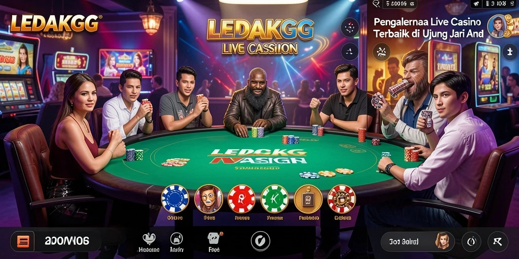 Tampilan gameplay Live Casino yang real-time dan interaktif di LEDAKGG.