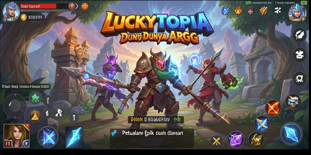 Menampilkan pertarungan seru di dunia ARPG LUCKYTOPIA.