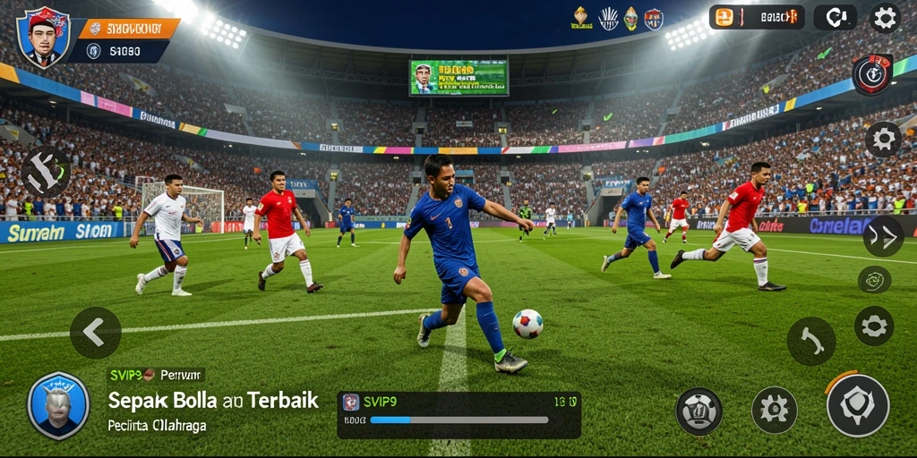 Tampilan gameplay SVIP9 yang mendebarkan dalam pertandingan sepak bola.