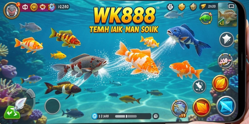Tampilan gameplay seru dalam permainan Tembak Ikan WK888.
